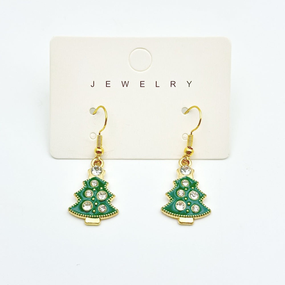 Wallesar Santa Claus Christmas Tree Cartoon Earrings